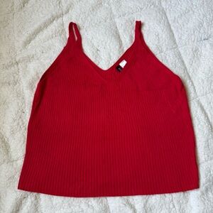 H&M Red Ribbed Camisole Top